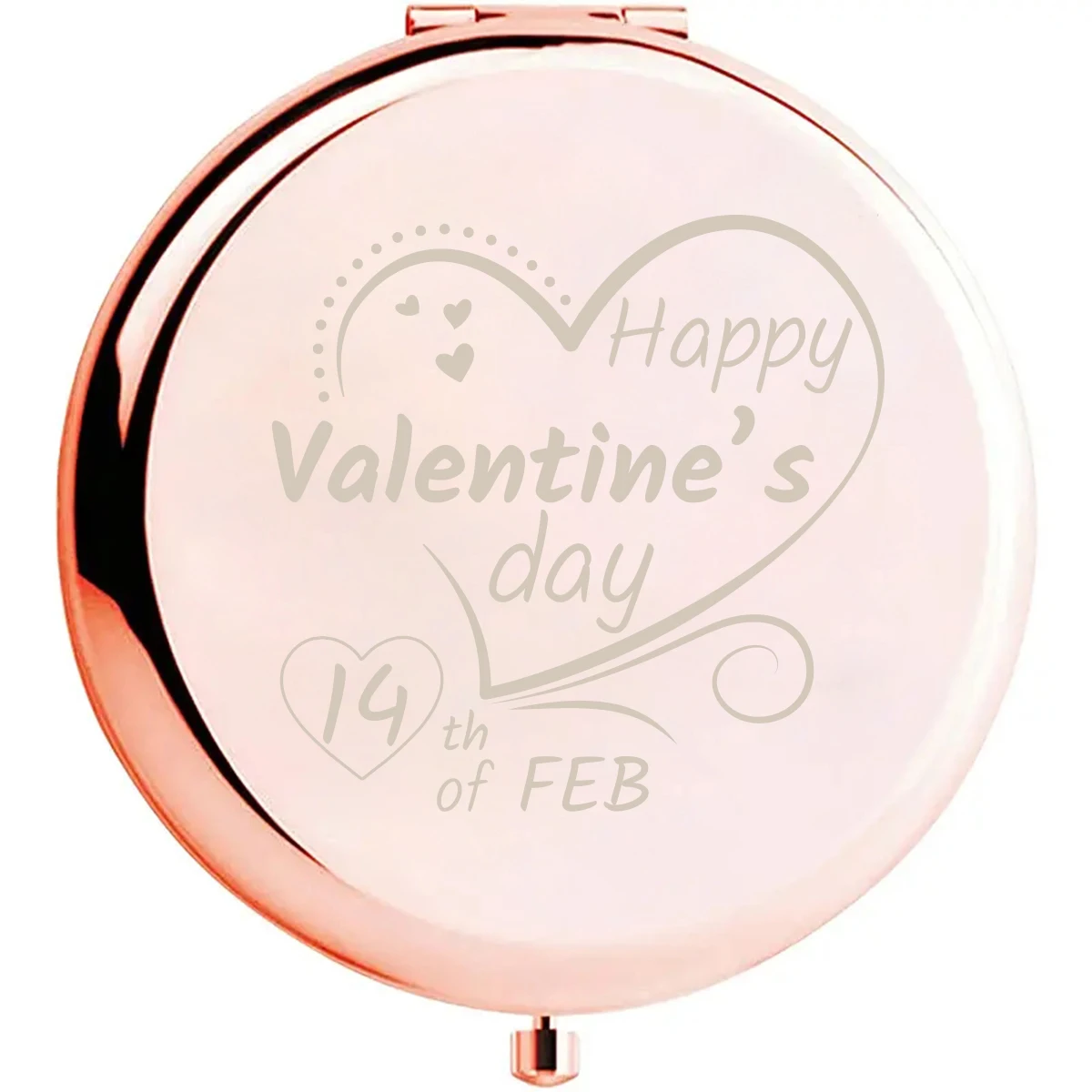 1pc Funny Valentine's Day Love Custom Name Round Circle Mirror Makeup Mirror Fold Mirror Pocket Mirror Party Gift view 2
