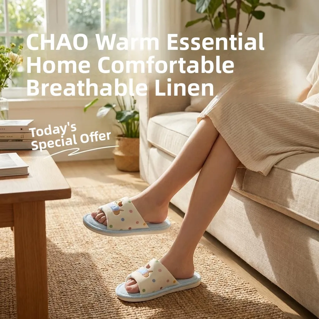 

Linen Slippers Women's Anti-Odor Non-Slip Silent Absorbent Cotton Linen Indoor Home Slippers Comfortable PVC Bottom Home Shoes