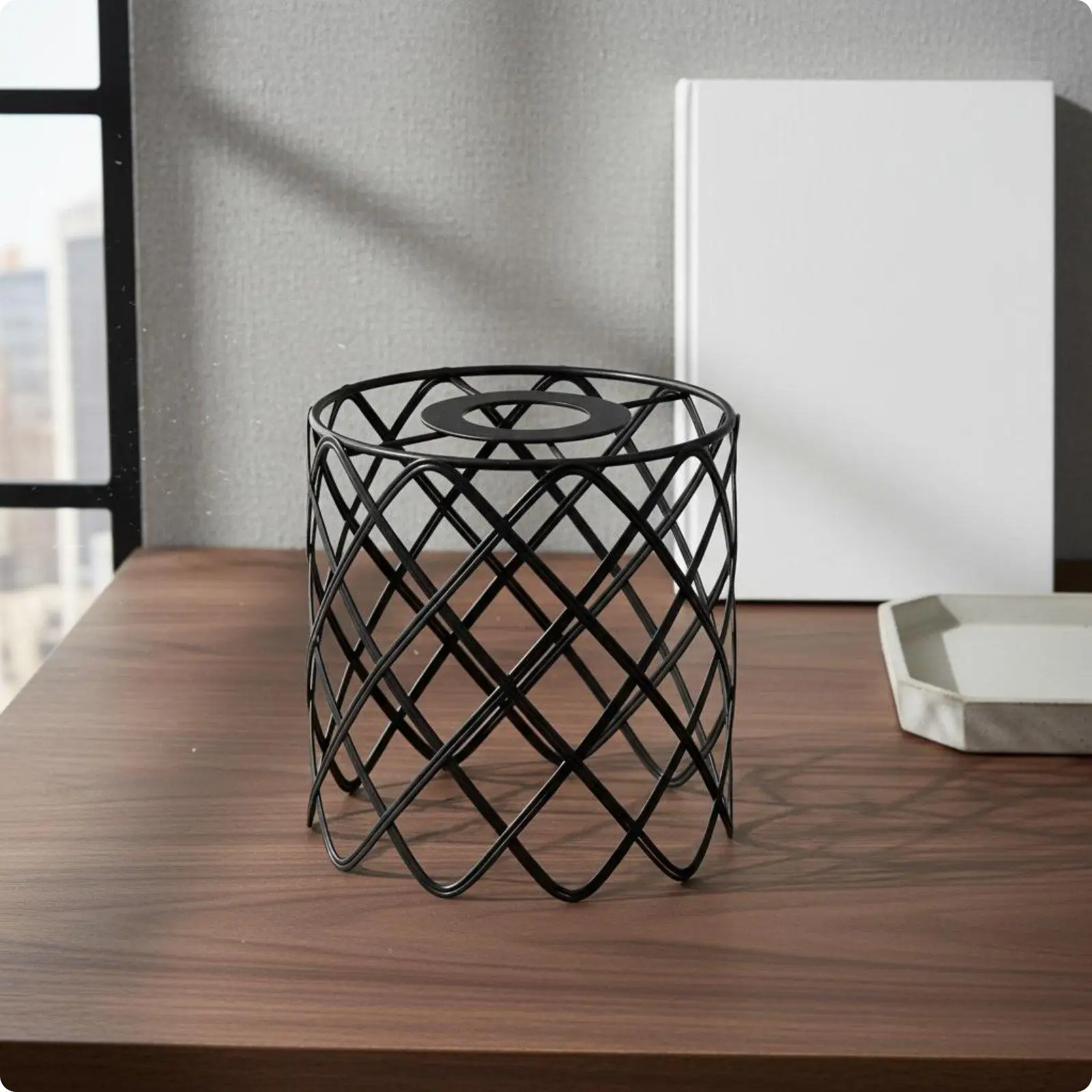 Black Wire Cage Lamp Shade Cover E14 Metal Pendant Hanging Light Shade for Modern Home Lighting Decor