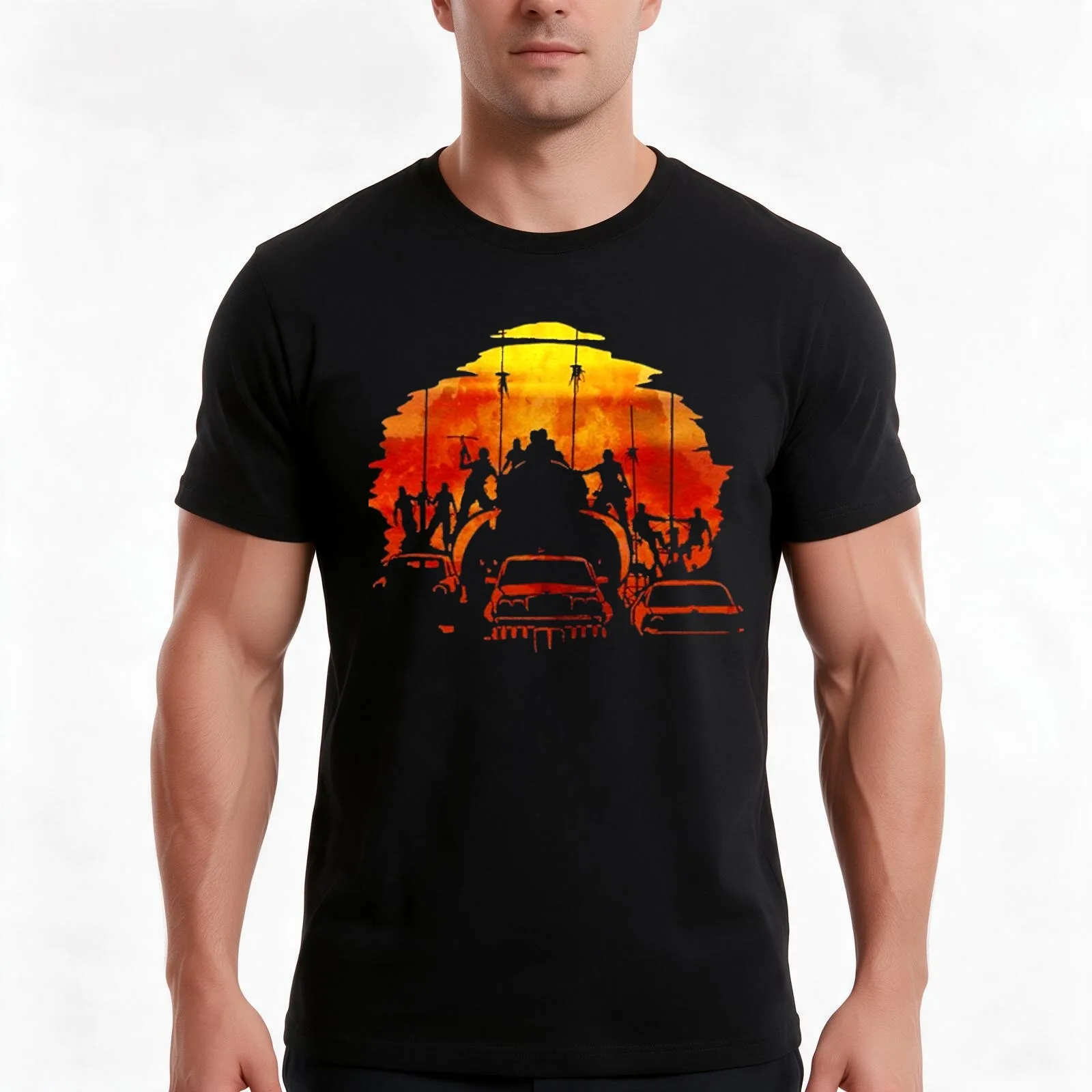 Lover Gift Mad Max Fury Road Sunset Classic Fan T-Shirt, Summer Casual Cotton Tee, Oversized Streetwear Tops, Unisex Men Women
