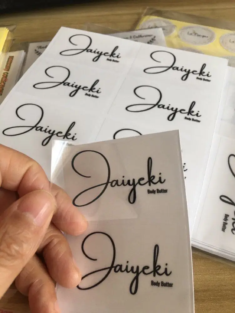 DIY 3-20CM 100 pieces/batch personalized transparent material wedding stickers baptism birthday party company logo view 4