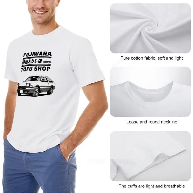 Initial D Fujiwara Tofu Shop AE86 Manga T-Shirt customized t shirts new edition t shirt Short sleeve tee men