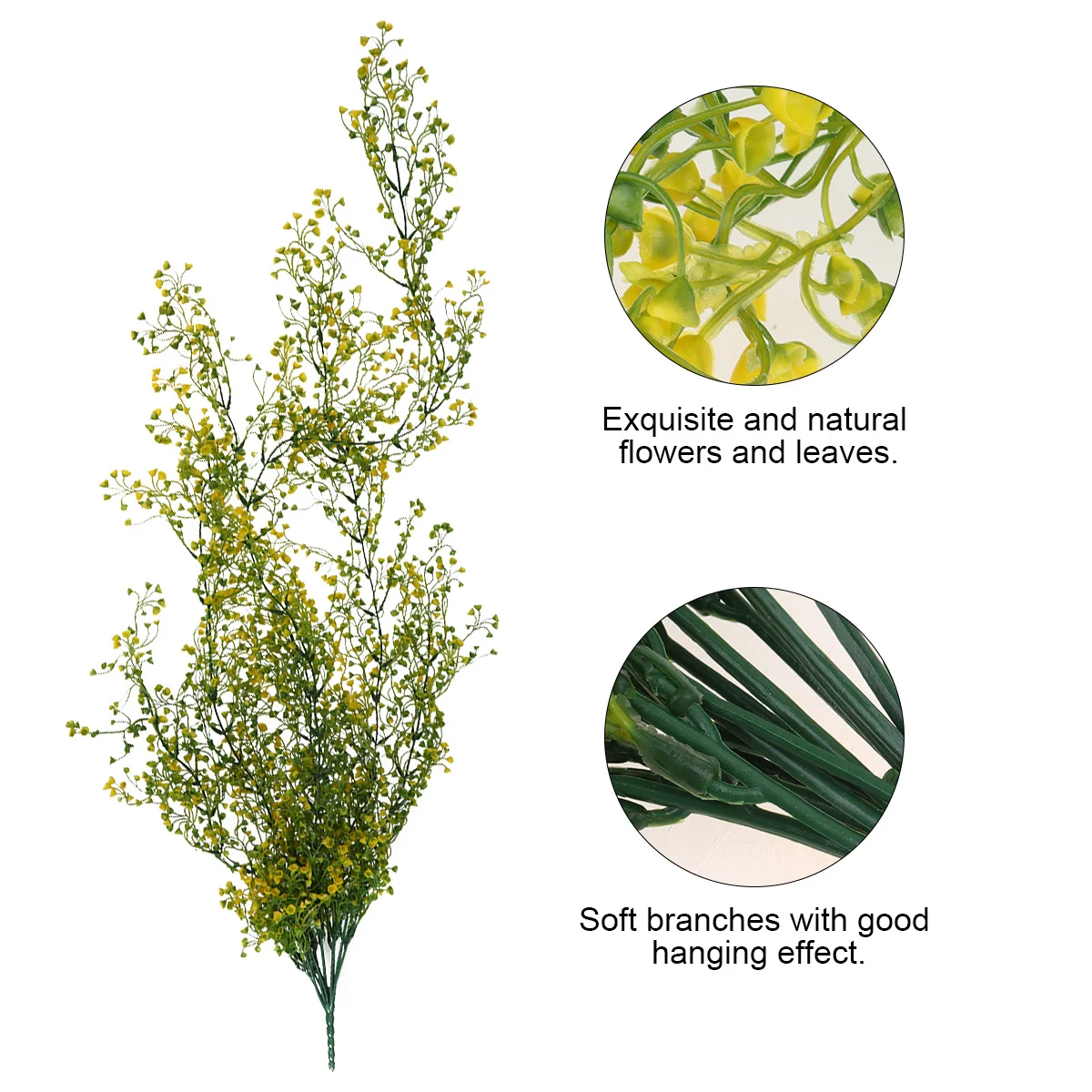 

1Pcs Simulated Golden Bell Willow Artificial Flowers Decor Yellow Green Natural Look Home Garden Balcony Decoration