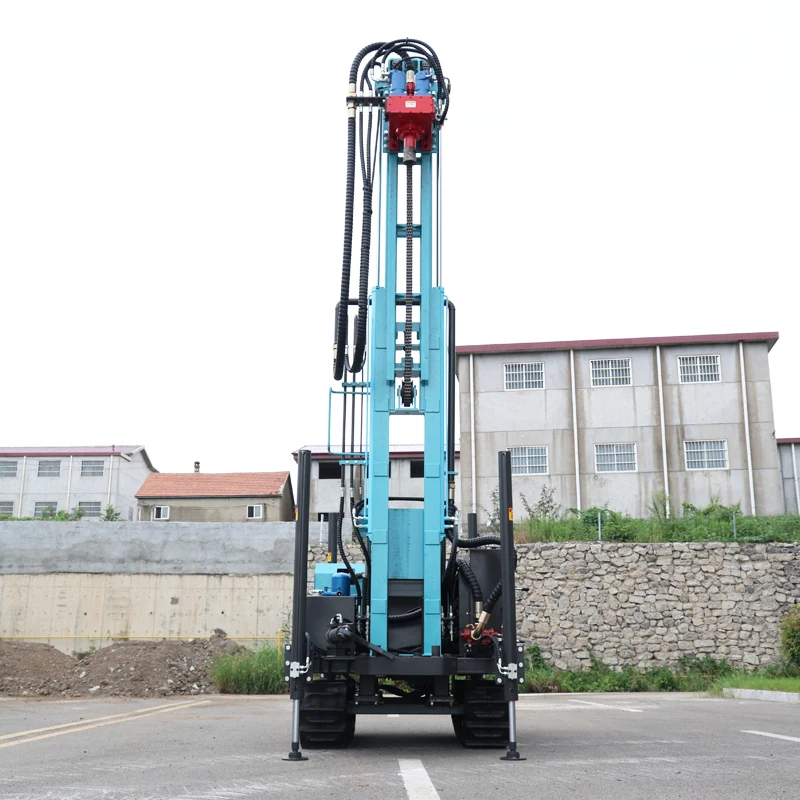 Customized Compact Borehole Drilling Machine Easy to Move 300M Tracked Diesel Power Hydraulic Drive for Small Farm Use