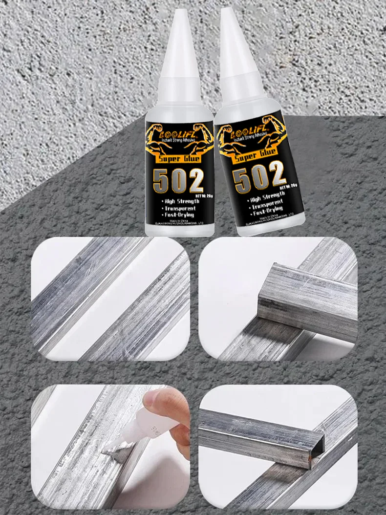 502 starker, schnell trocknender Sekundenkleber eignet sich für DIY-Reparaturen von Metall, Holz, Kunststoff und Keramik. 1-25 Stück-20 Gramm – Detail 5