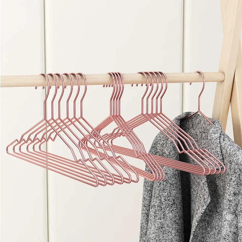 

10Pcs Stainless Steel Coat Hanger Hanger Anti slip Clothes Organizer Wardrobe Saves Space,Bold 3.5mm Drying Rack ﻿