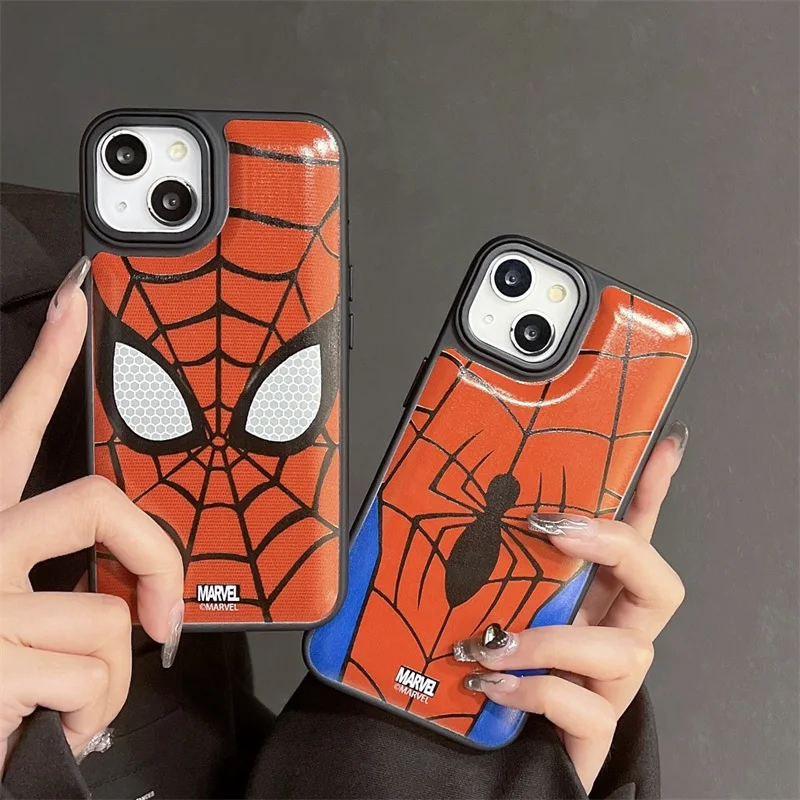 Cartoon Anime S-Spider-Man Phone Case for IPhone 15 14 13 12 11 Pro Max X XR XS Max Shockproof Protective Soft Silicone Cover