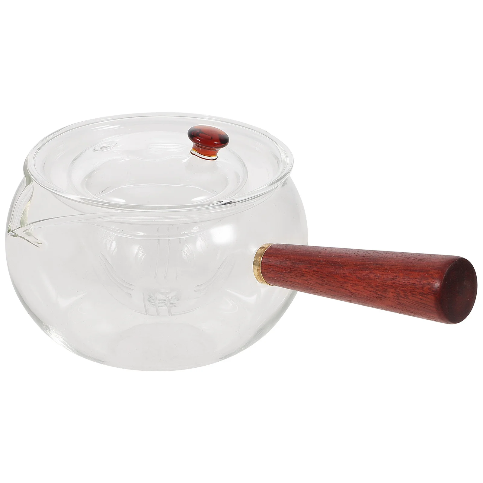 

Glass Teapot Heat Resistant Ergonomic Side Handle Small Loose Leaf Tea Pot for Home Medicinal Tea House Restaurant