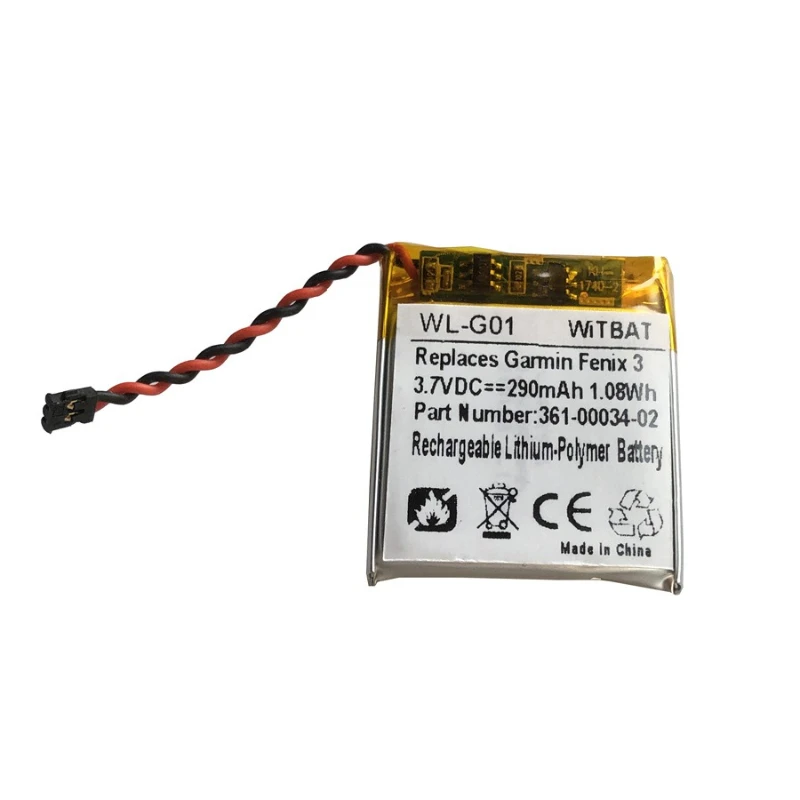 New 3.7V 290mAh Replacement Watch Battery 361-00034-02 For Garmin Fenix 3 Fenix3 F3 HR GPS Sports Watch