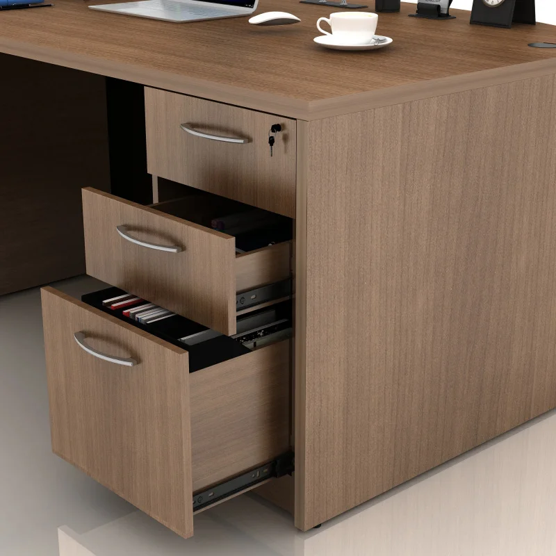 custom.L-Shaped CEO Executive Office Desk Set Luxury Wooden  with Lockable Filing Cabinet Storage Cabinet