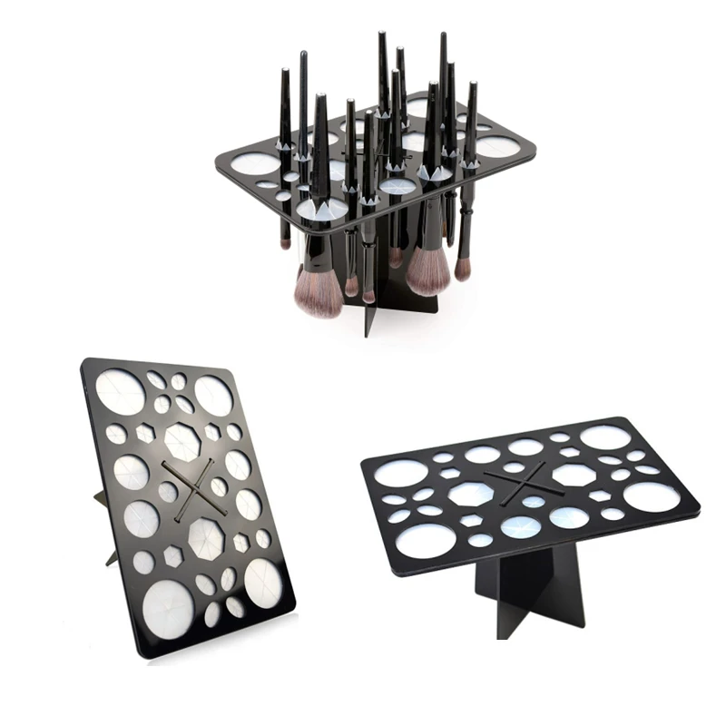 26/28 Slots Make up Brush Drying Rack Collapsible Brushes Shelf Beauty Wash Dry Makeup Brush Set Tower Tree Brushes Organizer