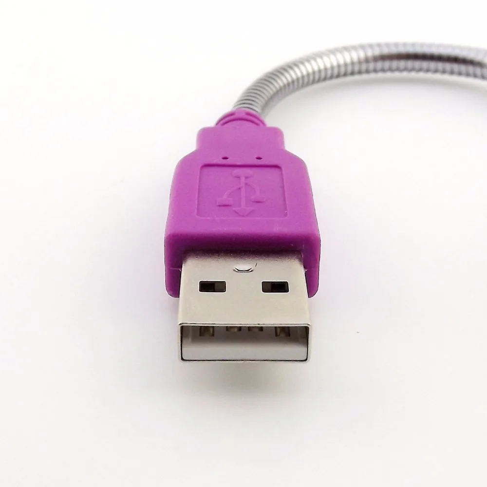 New USB Extension Cable 1pcs Purple USB 2.0 A Male Plug To A Female Jack Extension Flexible Metal Stand Cable 15cm