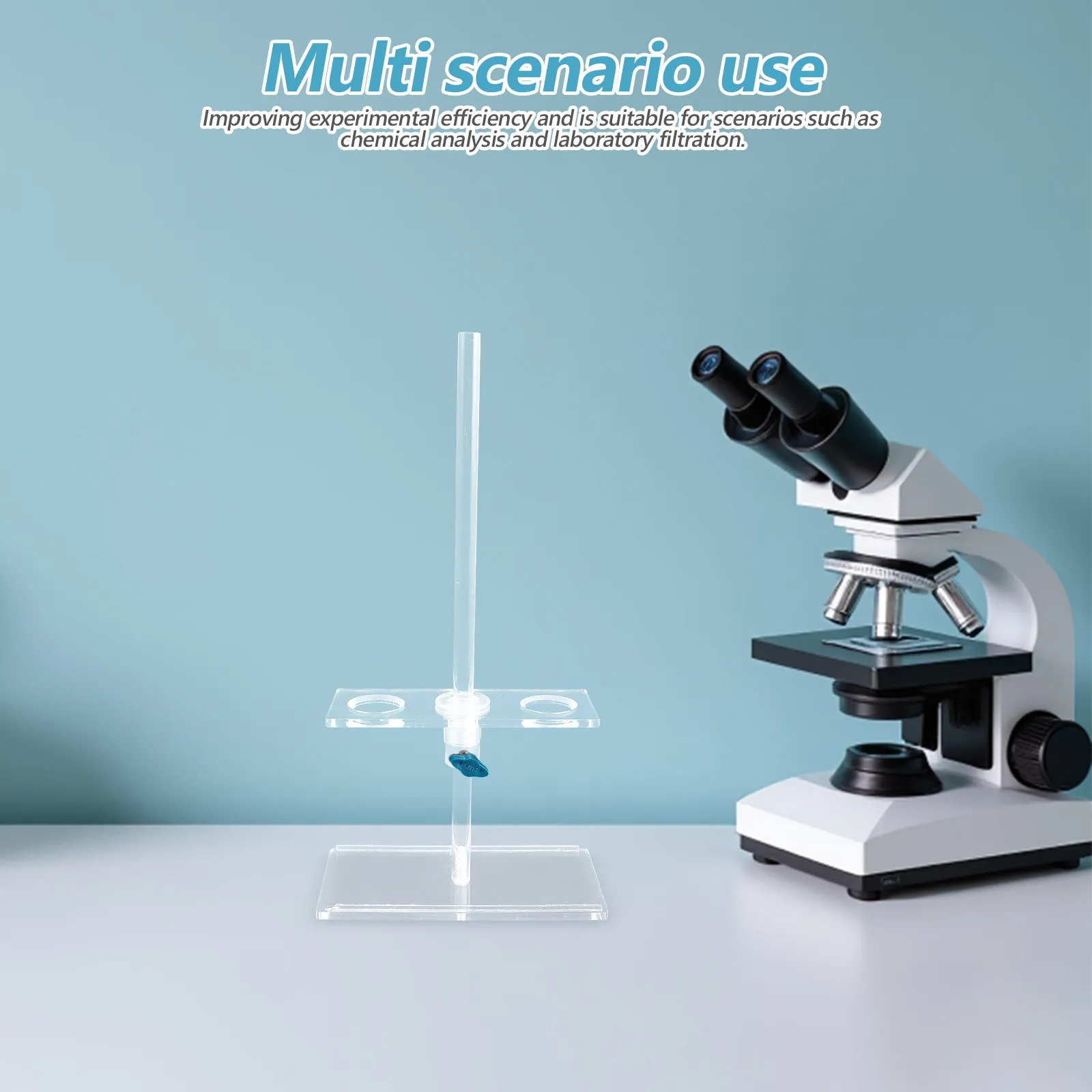 Laboratory Funnel Rack 2 Slot Adjustable Height Clear Acrylic Stand for School Chemistry Lab Filtration Funnel Holder Organizer view 6