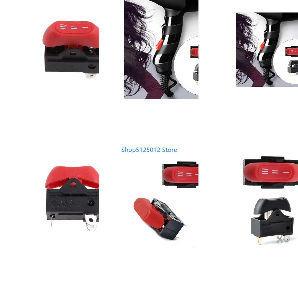 G8TC Rocker Switch Black Red Control Button Rocker Switch for Hair Dryer