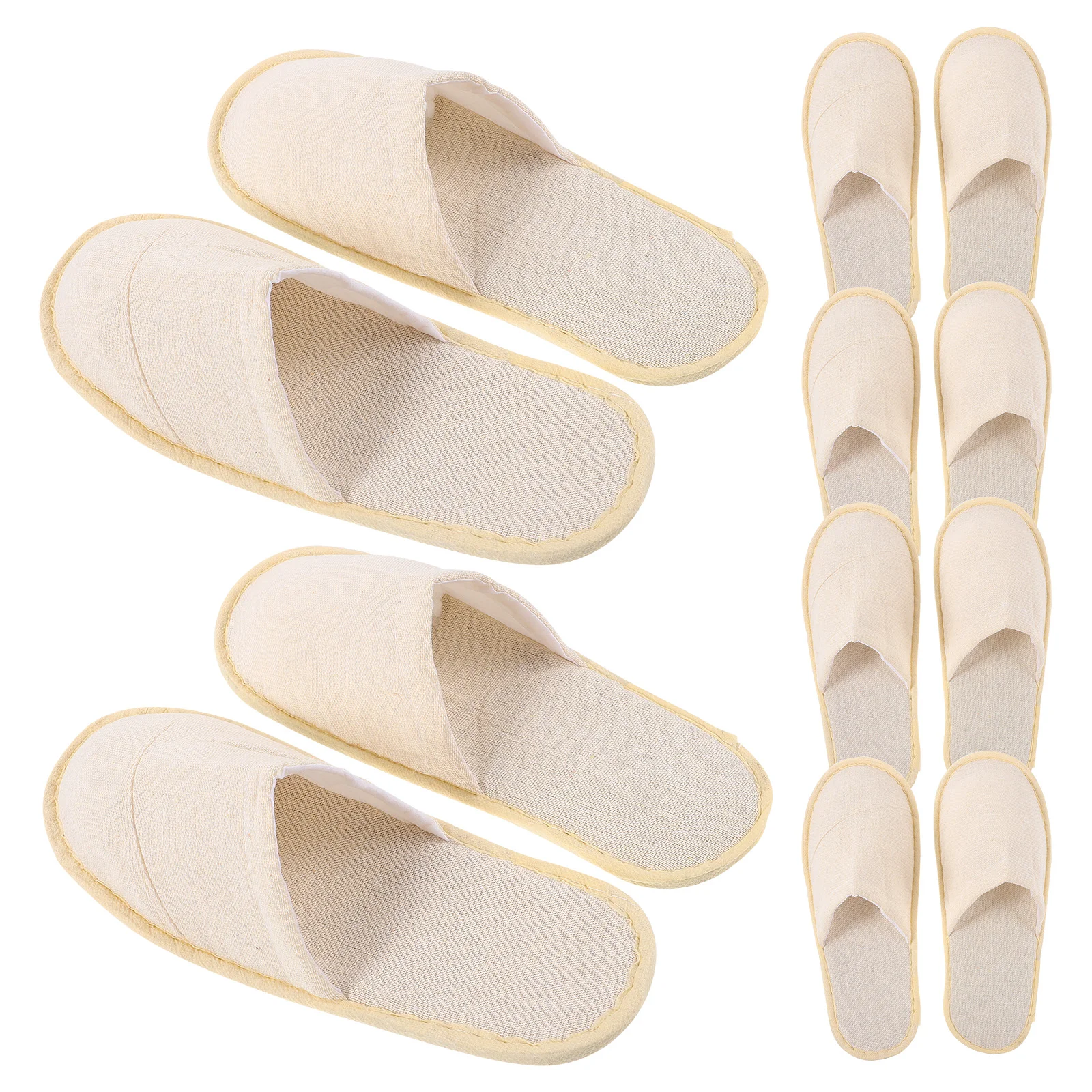 Cotton Slippers Household Guest Shoes Spa Outdoor Universal Hotel Travel for Women Portable Foldable