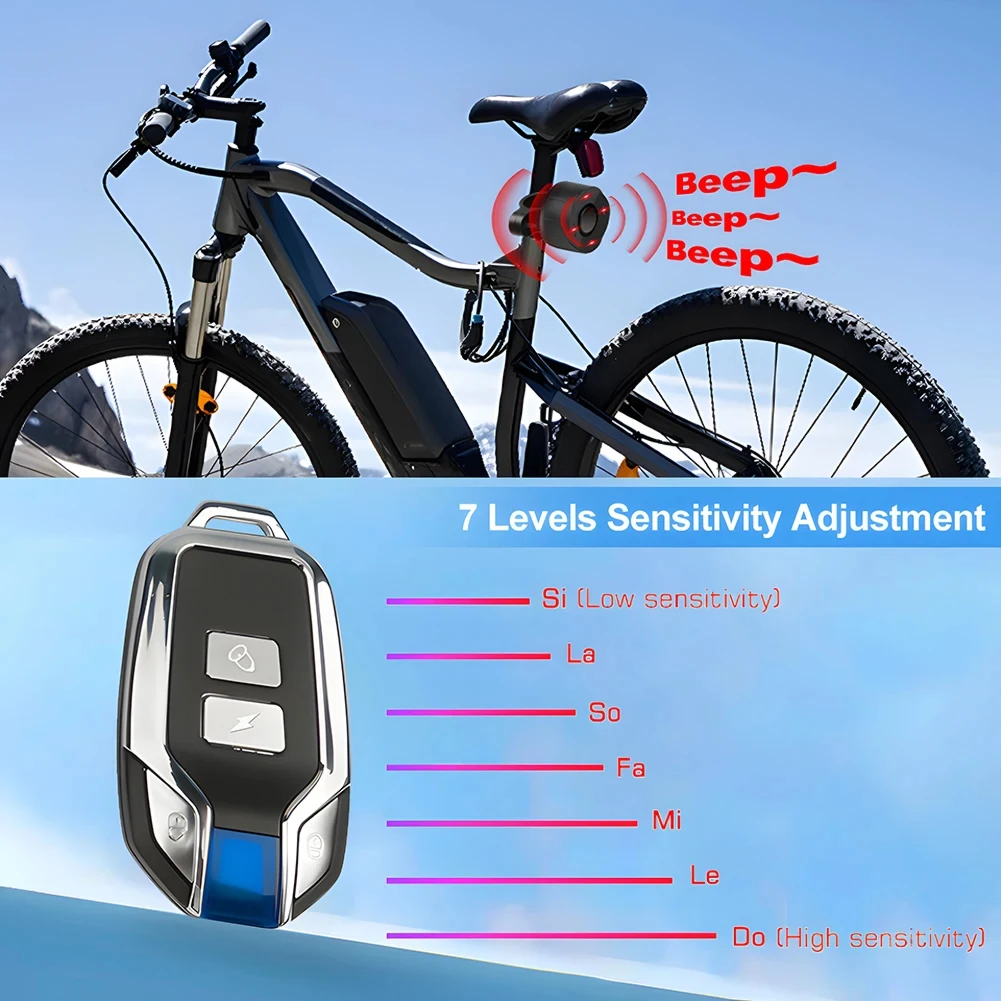 Bike Alarm Wireless Waterproof Bicycle Burglar Alarm USB Charge Electric Motorcycle Scooter Security Protection Anti theft Alarm