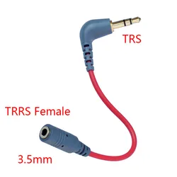 3.5mm TRRS Female  to TRS Male Cable 90 Degree Angled Adapter For Microphone VIDEOMIC Micro-type Mics