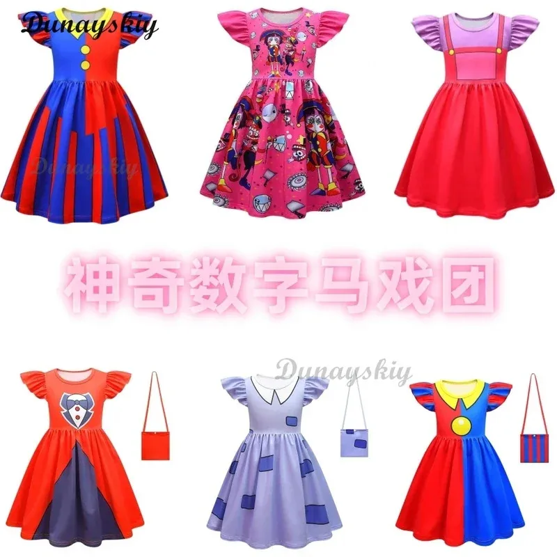 Dibujos animados TV increíble Cos circo Digital Ragatha Pomni disfraz Cosplay juego de rol mujeres adultas niñas vestido disfraz Halloween Suitr,7