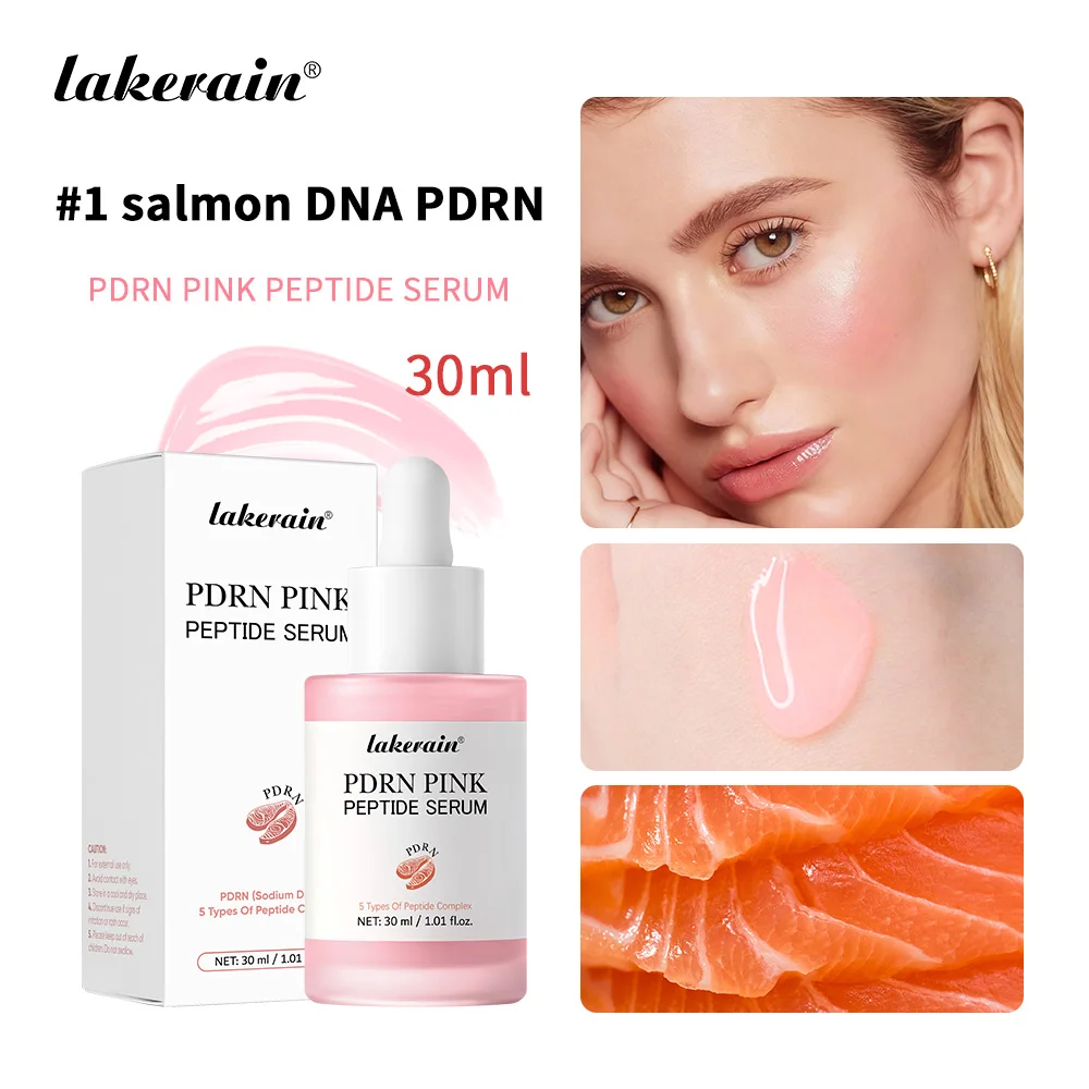 30ml Salmon PDRN Pink Peptide Facial Serum Deep Moisturizing Long-Lasting Hydration Pink Glow Serum Even Skin Tone Korean Skinca