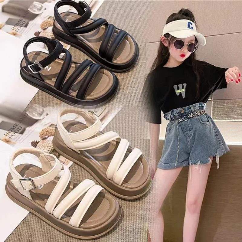1-10Y Baby Girls Sandals Summer Children's New Cool Fashion Princess Cute Versatile Shoes for Students Flat Sandal Casual Shoe