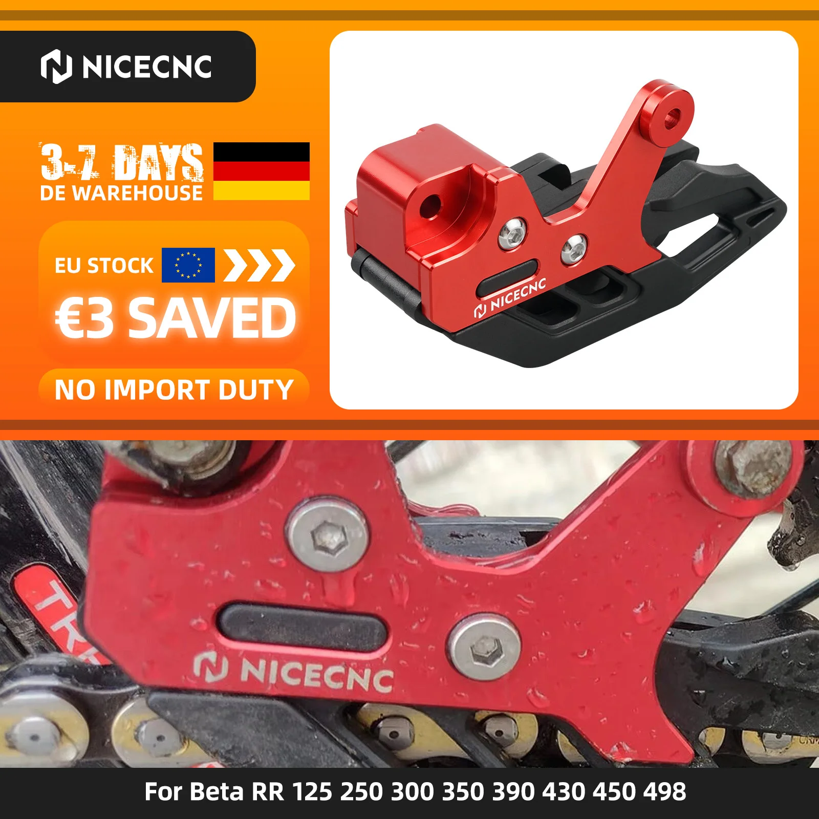 Image of (EU-Lager) Motorrad-Kettenführung für 2010-2026 Beta RR300 250 125 200 350 390 400 430 450 480 RM RS 450 525 X-Trainer 300 250