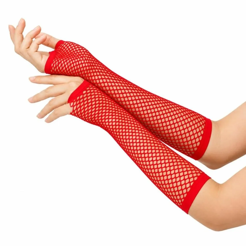 Stretch Women's Fishnet Gloves Half Finger Black Fingerless Gloves Leg Arm Cuff Punk Style Arm Warmer Gloves Summer Season