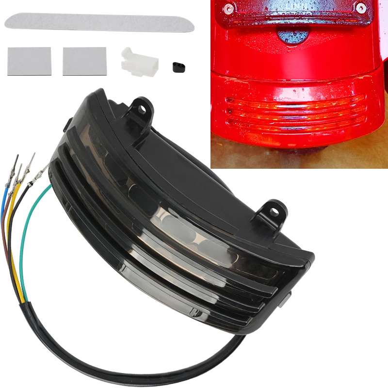 

Motorcycle Tri-Bar LED Rear Fender Turn Signal Brake Tail Light Lamp For Harley Touring Street Road Glide FLHX FLTRX 1996-2013