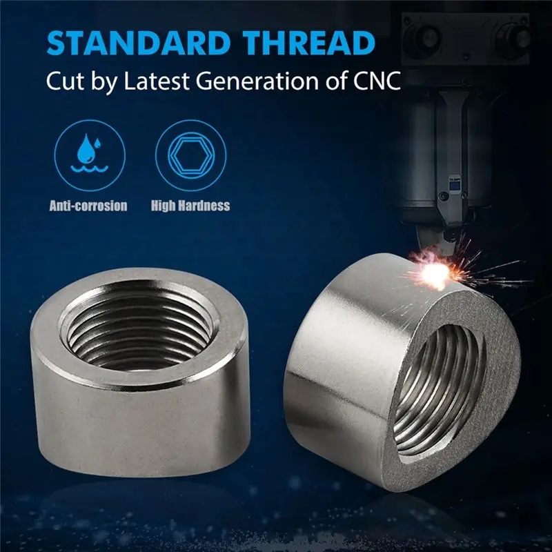 ABJY 1 pièces capteur d'oxygène bouchon de bonde écrou Kit de capuchon de montage étagé bouchon d'écrou bouchon à large bande raccord d'écrou soudeurs M18x1.5