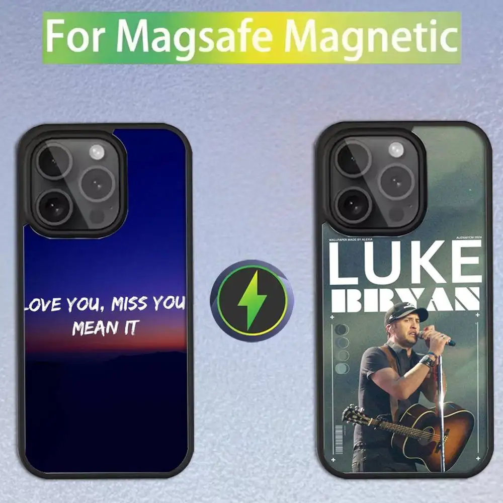 

Чехол для телефона Singer Luke B-Bryan для iPhone 16,15,14,13,12,11, Pro, Max, Plus, Mini, SE Magsafe с магнитной беспроводной зарядкой
