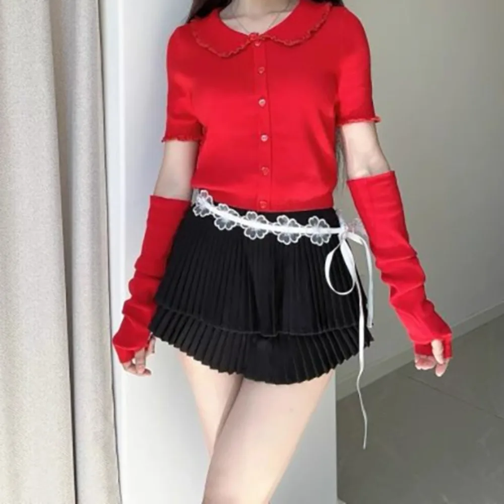 Ins Y2K حزام خصر دانتيل طويل مزين بالزهور حزام خصر ربط على الطراز الكوري فستان جينز حزام بنات حار #2