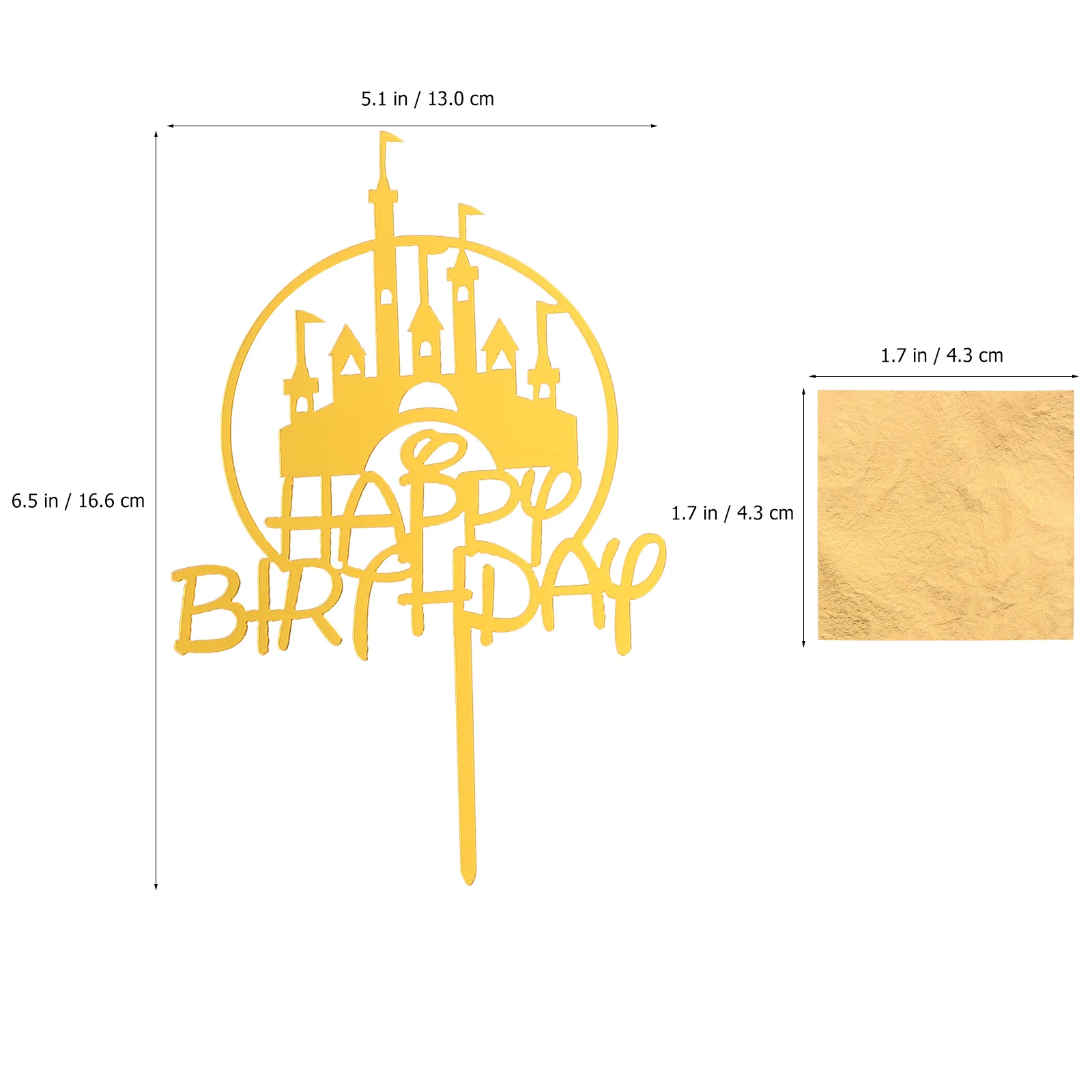 

1 set 1 Set Birthday Cake Decor Gold Foil Sheets Happy Cupcake Toppers Party Dessert Acrylic Ornament Baking Tools Supplies