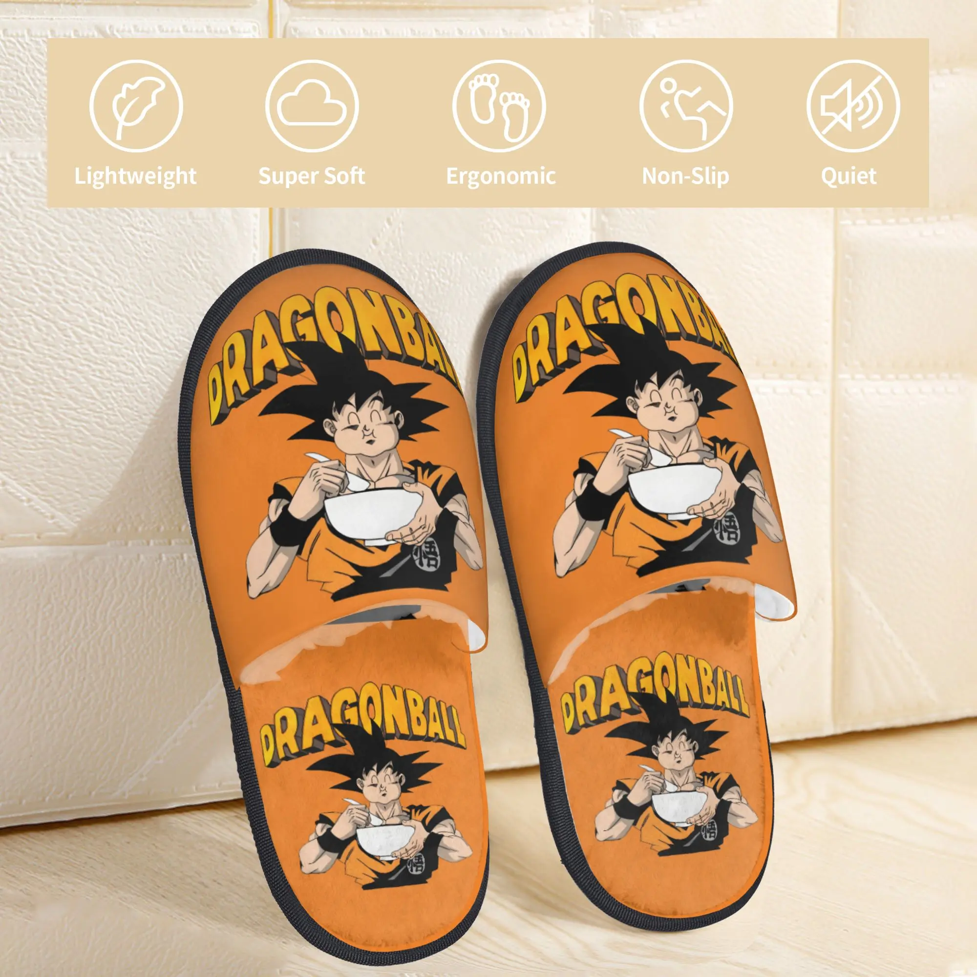 Pantuflas Personalizadas de Espuma Viscoelástica con Diseño de Dragon Ball Z Goku para Mujer, Zapatillas de Casa de Dibujos Animados para Spa