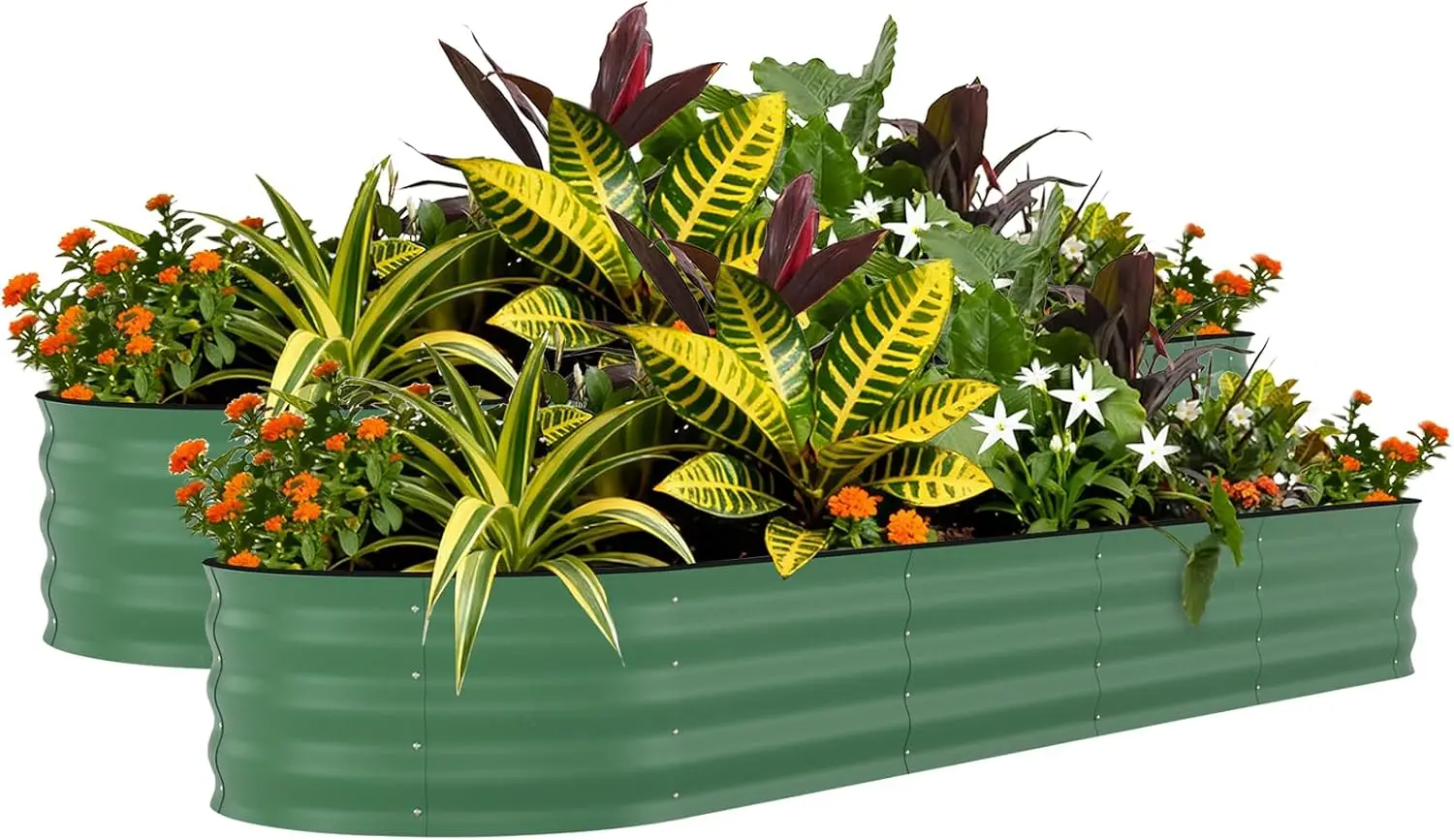 

Комплект из 2 оцинкованных приподнятых грядок - ящик-клумба 8x2x2 фута для овощей и цветов, устойчивый к ржавчине, простая сборка