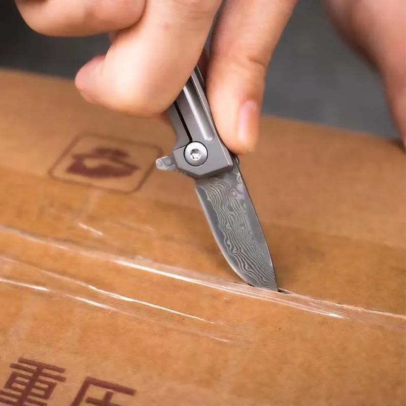 New Outdoor Titanium Alloy Folding Knife High Hardness D2 Steel Outdoor Knife Portable Knife Mini Knife Home Gift Essential