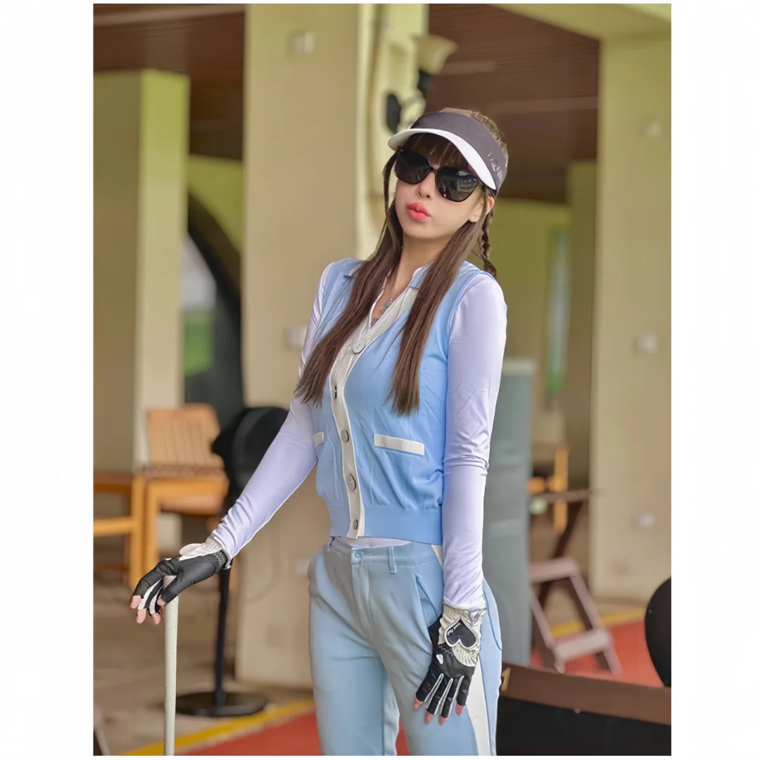 SG Golf Clothing Women\'s Set Autumn/Winter Long Sleeve Thin Knitted Slimming Vest Vest Outdoor Sports Leisure Fashion