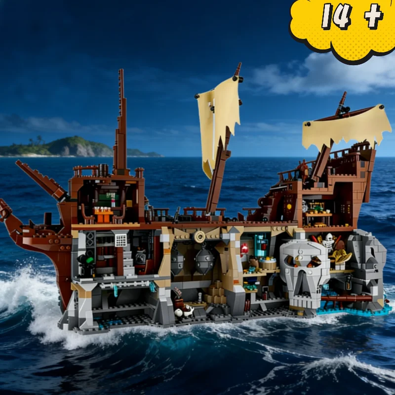 The Goonies Inferno Pirate Ship Ruin Building Blocks 2912pcs In Stock Compatible Bricks Diy Assembly Movie Scene Model Stylish