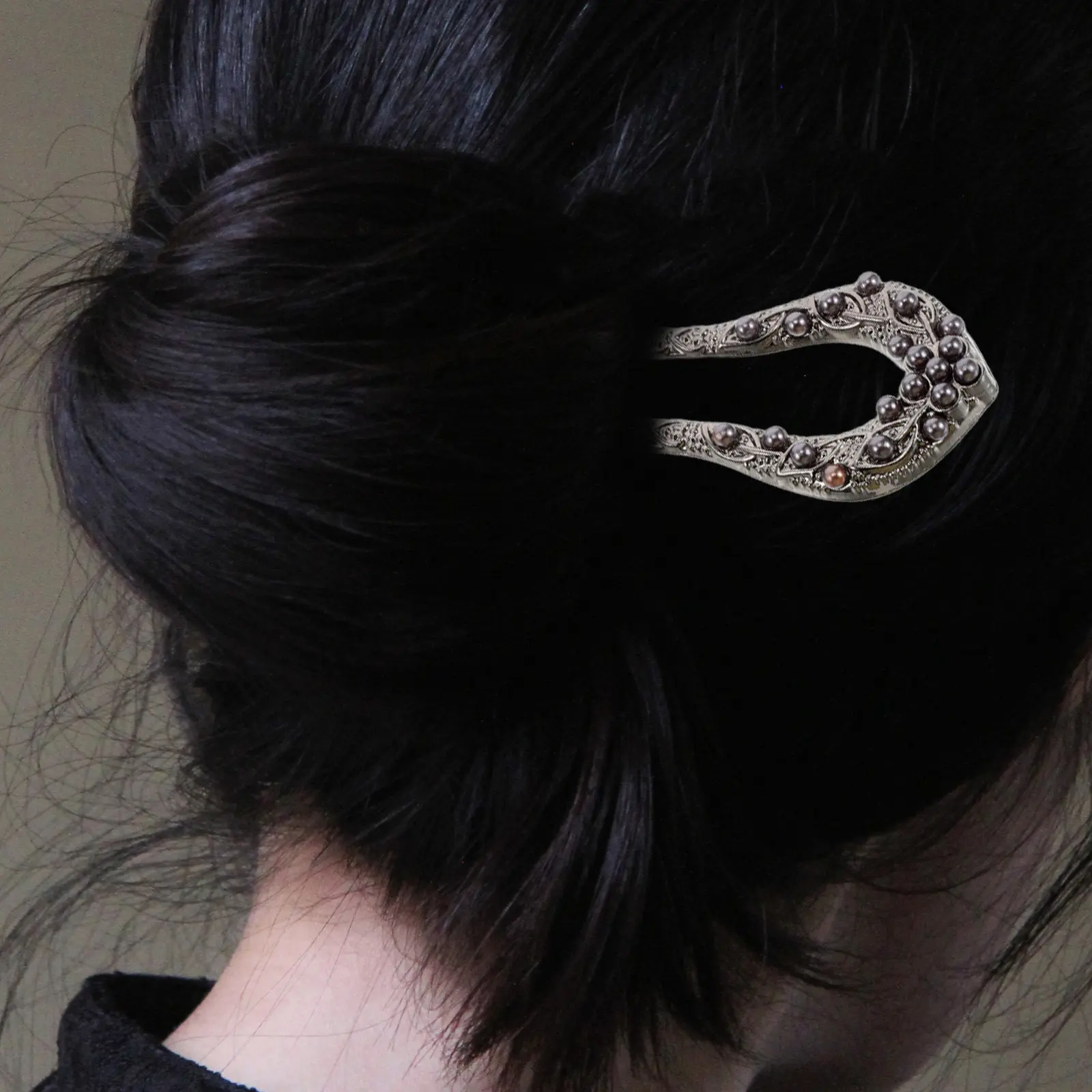 Vintage U Shaped Pearl Hairpin Elegant Chinese Hair Accessories Wedding Bridal Updos Hair Fork Stick Decoration