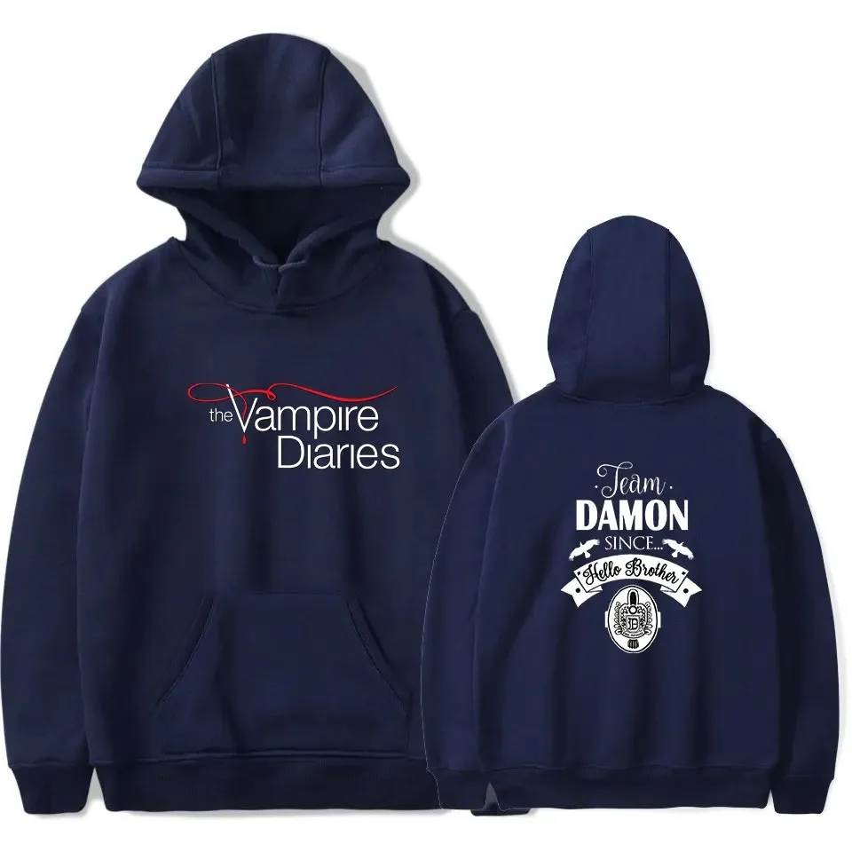 Unissex The Vampire Diaries Moletom with female and male cap, Harajuku moletons, street style, wedding clothes, large size