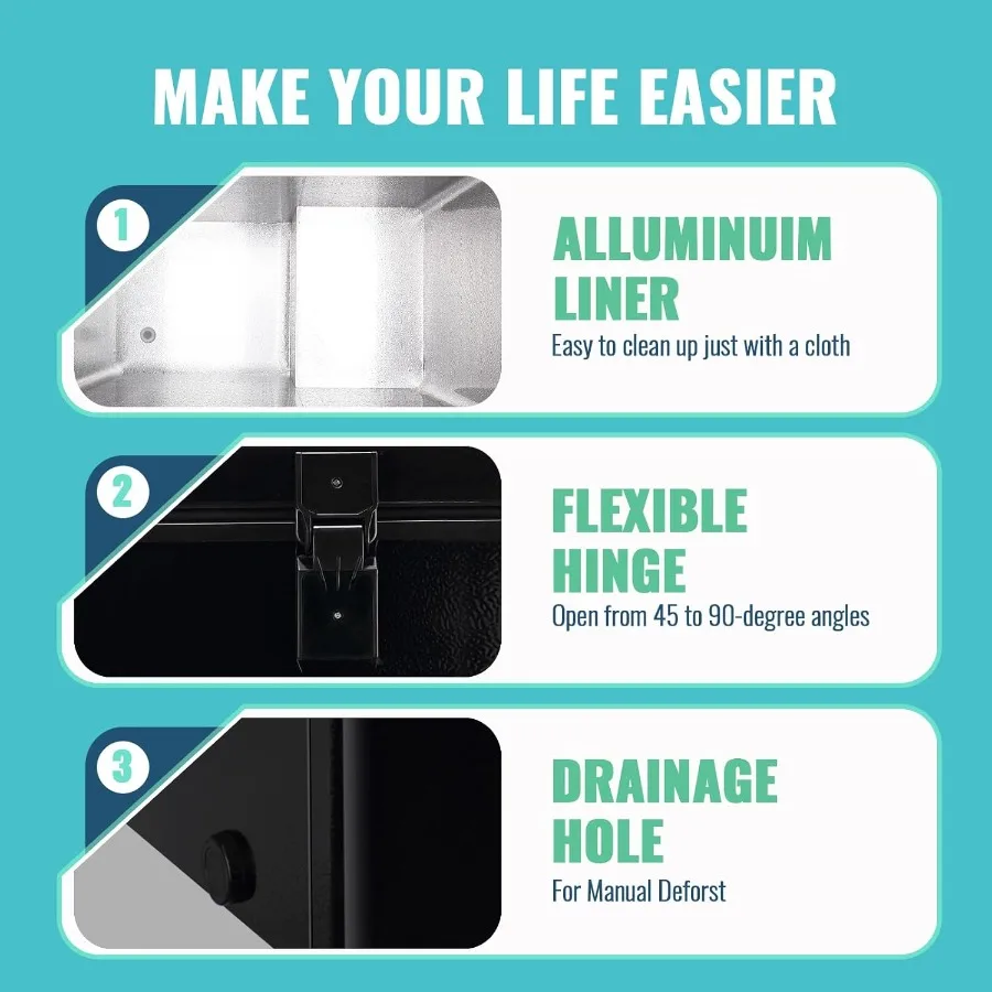 Глубокая морозильная камера 4,0 куб. фута с электронным управлением Отдельностоящие морозильные камеры с 2 подвесными корзинами из нержавеющей стали Мини-морозильная камера Top Op