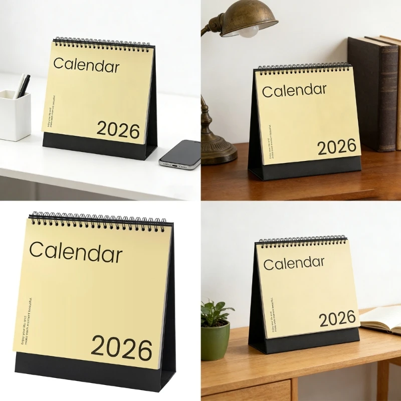 

Настольный календарь на 2026 год, блокнот для записей на 12 месяцев с января по декабрь, ежемесячный академический календарь с