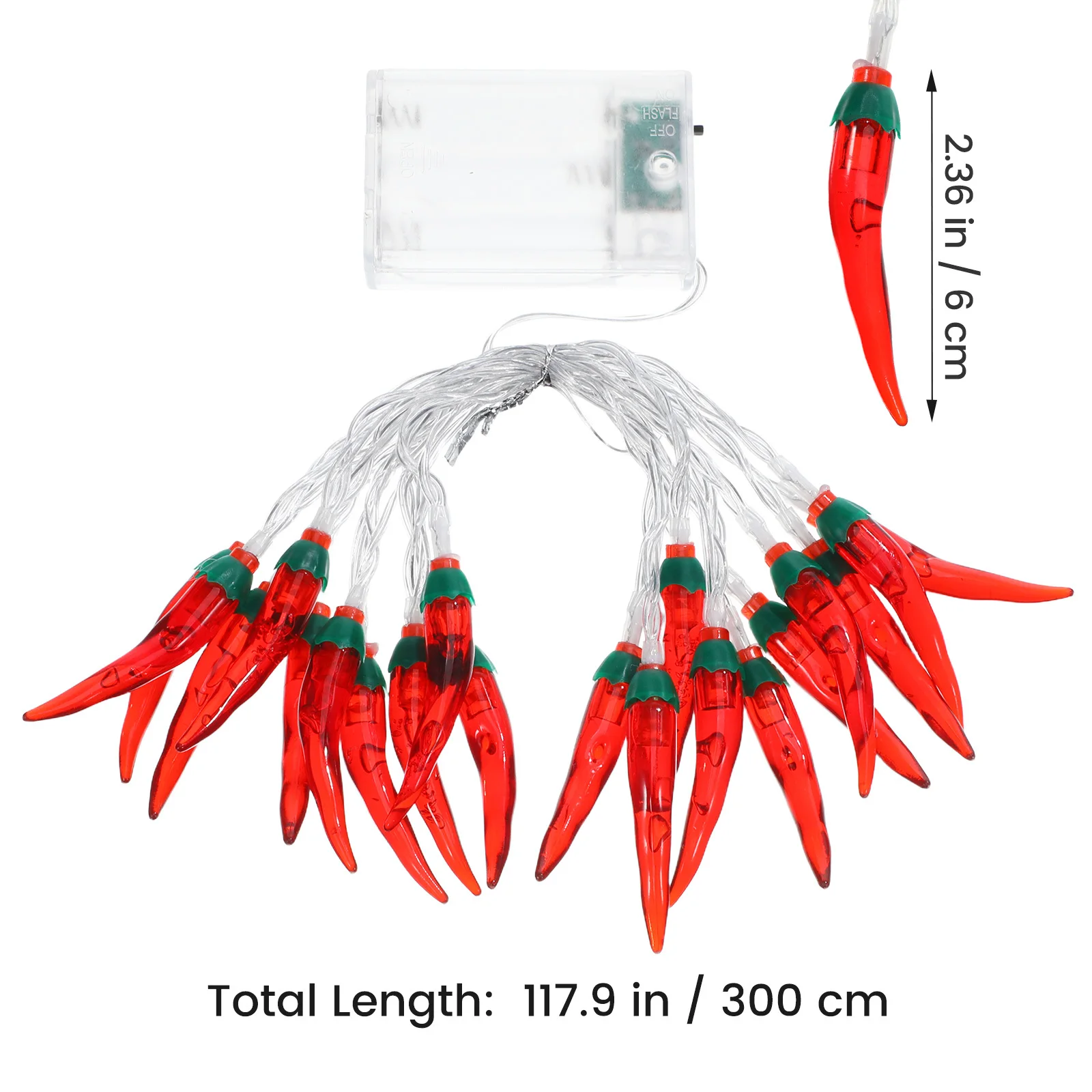 سلسلة الفلفل الحمراء Led أضواء الفلفل مقاوم للماء للفناء شرفة التخييم ديكور أضواء الجنية عطلة الإضاءة #2