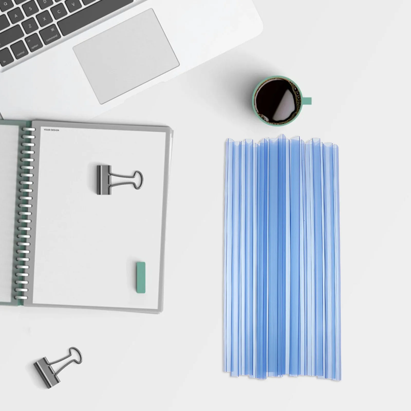 

20Pcs Plastic Binding Bars Transparent Slide Grip Binder 8Mm for A4 Paper Document Organizer Report Covers Office School