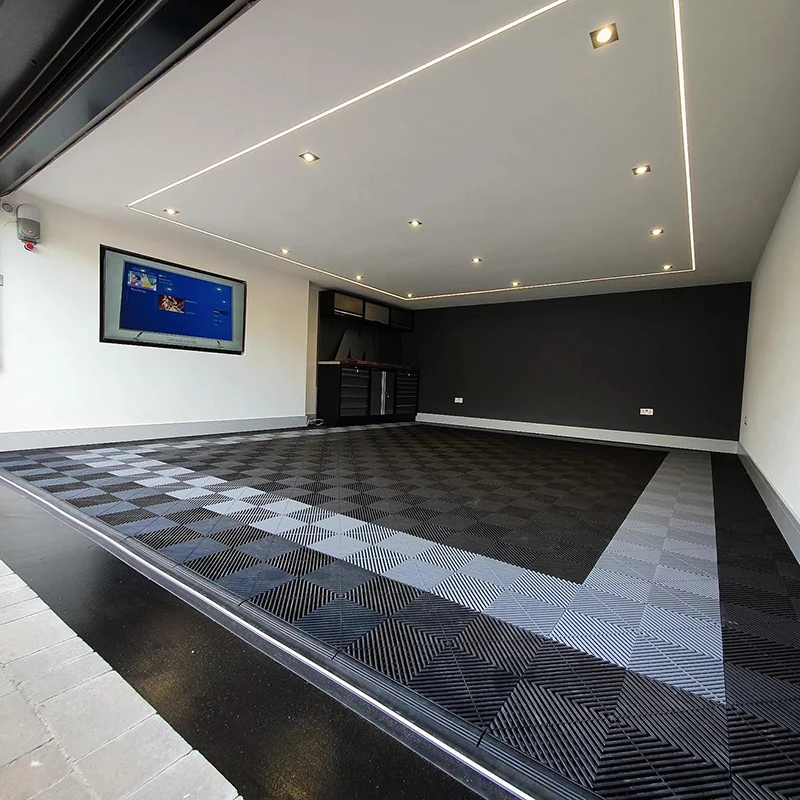 New Model PP PVC Garage Floor Tiles Vinyl Flooring for Workshop and Warehouse Durable Plastic Garage Floor Tiles