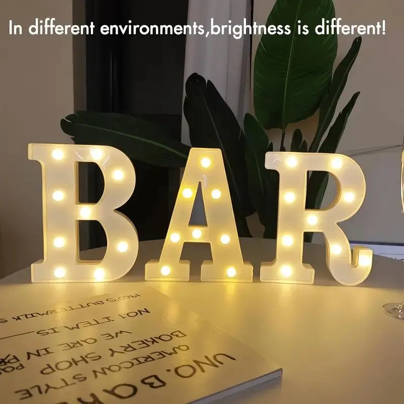 21.8 سنتيمتر الأبيض LED رسالة وأرقام أضواء ليلية ، أضواء الديكور بالبطارية ، أضواء الجدار لحفل الزفاف ، عيد ميلاد ، حفلة ، عيد الميلاد