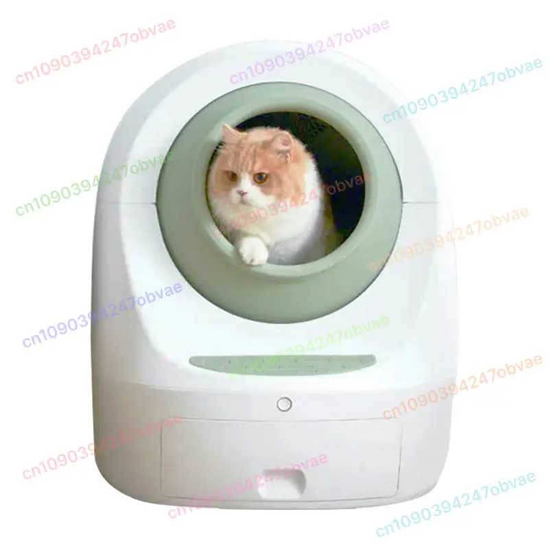 

1 pcs Self-Cleaning Feature Round Plastic Easy Clean Mobile App Control Toilet Usage Smart Automatic Cat Litter Box