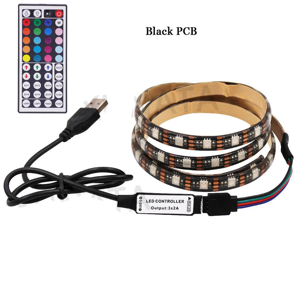 5V USB LED Streifen RGB Licht 5050 24key / 44key Fernbedienung Kit USB Power Wasserdicht Flexible Led Band selbstklebende TV Hintergrundbeleuchtung