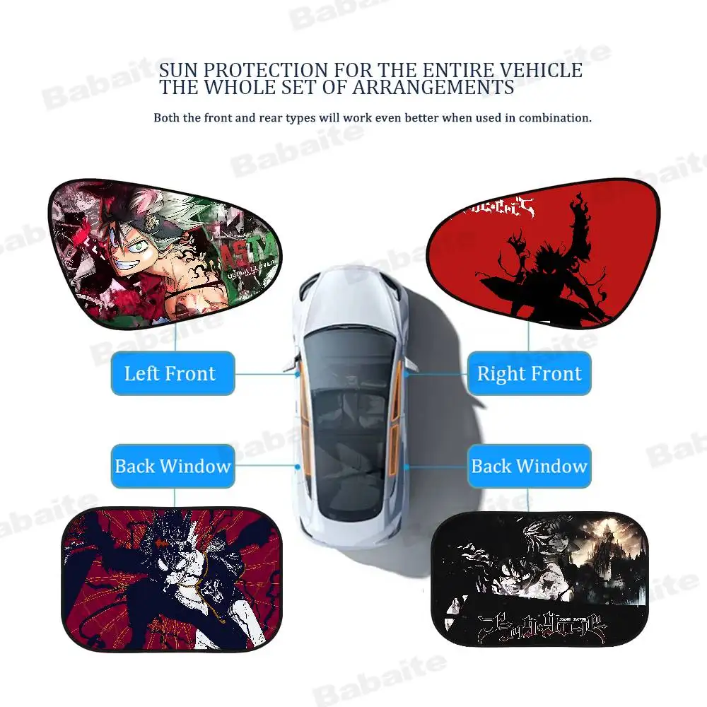 

Japanese Anime Black Clover Car Sunshade Summer Car Window Cover Film Sunshade Sunscreen Side Window Sunshade Curtain Sunblock