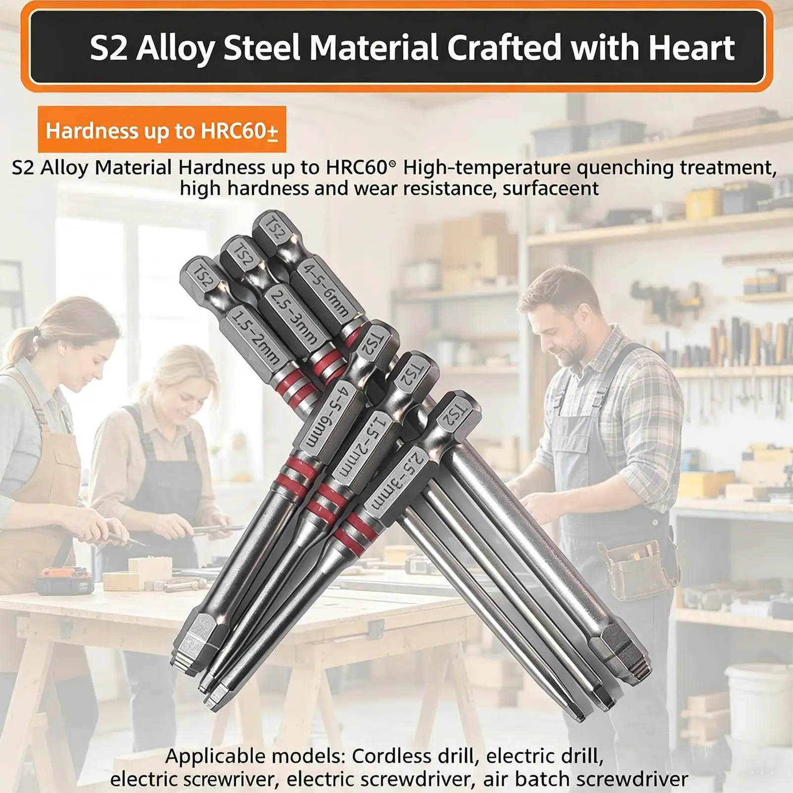 

Screwdriver Bit Set 6-Piece Universal Hexagonal Shanks Tool Long Security Power Bit Set for Home Improvement Electronics Car