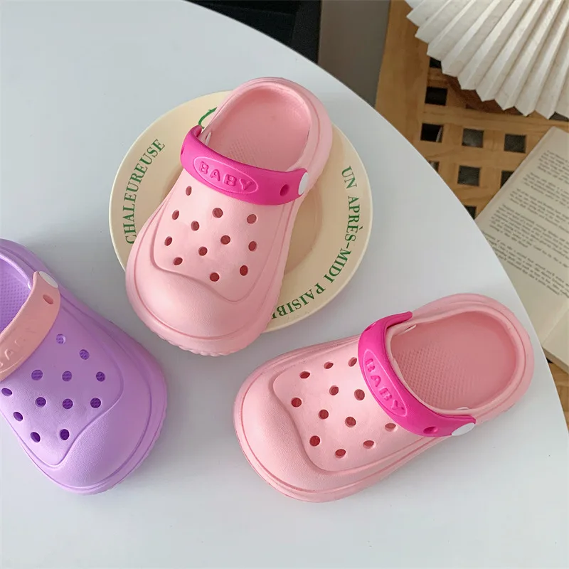 Children\'s Slippers Summer New Solid Candy Colors Girl Baby Shoes Boys\' Soft Sole Non Slip Home Bathroom Cool Slippers