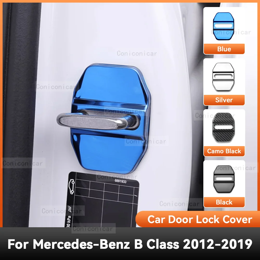 For Mercedes Benz B Class 2012-2019 Accessories Car Door Lock Protect Cover Emblems Case Stainless Steel Decoration Protection